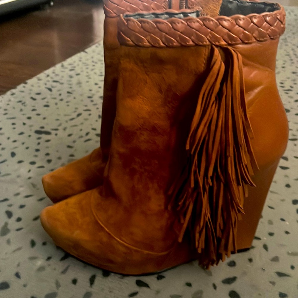 Boutique 9 Fringe Suede Booties